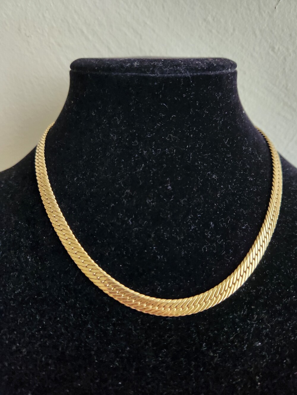GIVENCHY Gold Plated Herringbone Chain Necklace